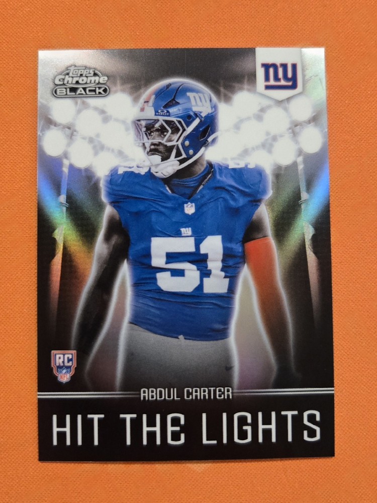 2025 Topps Chrome Black Abdul Carter Hit the Lights SP #HL-22 New York Giants