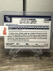 Topps 2025 Update Chandler Simpson Tampa Bay Rays RC Auto Green 58/99 US277