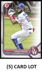 (5) Card Lot – 2022 Bowman Draft #BD-63 Samuel Munoz