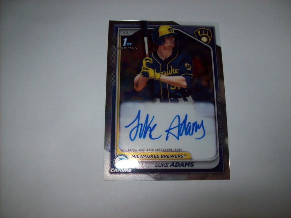 2024 Bowman Chrome 1st Luke Adams Auto #CPA-LA Milwaukee Brewers Free Shipping