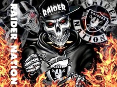 (2) Las Vegas Raiders Fire Skull Waterproof Vinyl Stickers 4.5×3.5 Oakland Decal