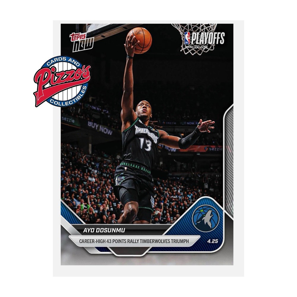 Ayo Dosunmu Playoffs 43 Pts 2025-26 NBA Topps NOW Card 278 In Hand