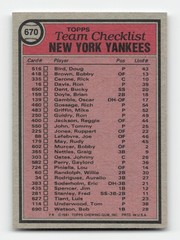 1981 Topps #670 New York Yankees / Gene Michael Near Mint or Better