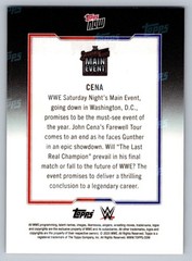 John Cena 2025 Topps NOW WWE GOAT Saturday Night’s Main Event NM