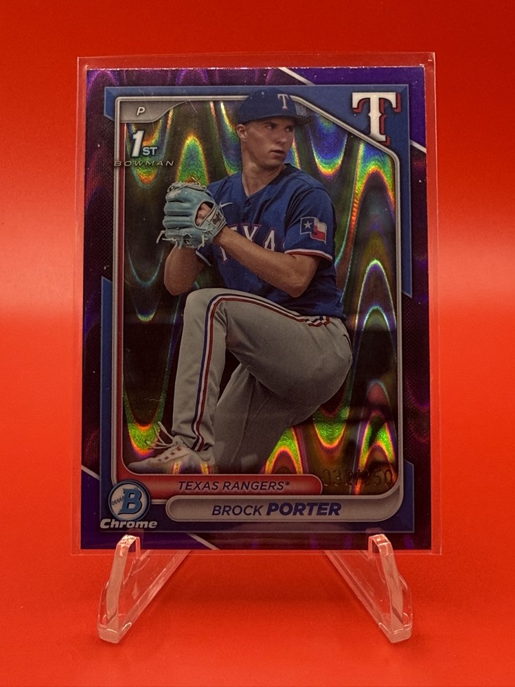 2024 Bowman – Chrome Prospects Brock Porter #BCP-36 Purple Refractor /250 (RC)