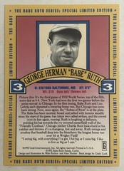 1992 Gold Entertainment Babe Ruth Holograms The Called Shot Babe Ruth #3 I3
