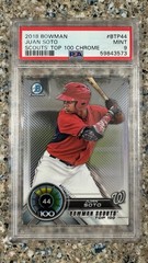 2018 Bowman JUAN SOTO Scouts Top 100 Chrome RC #BTP44 Mets Nationals Yanks PSA 9