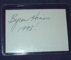 NHRA Driver Pro Stock Bike Byron Hines Hand Signed Index Card