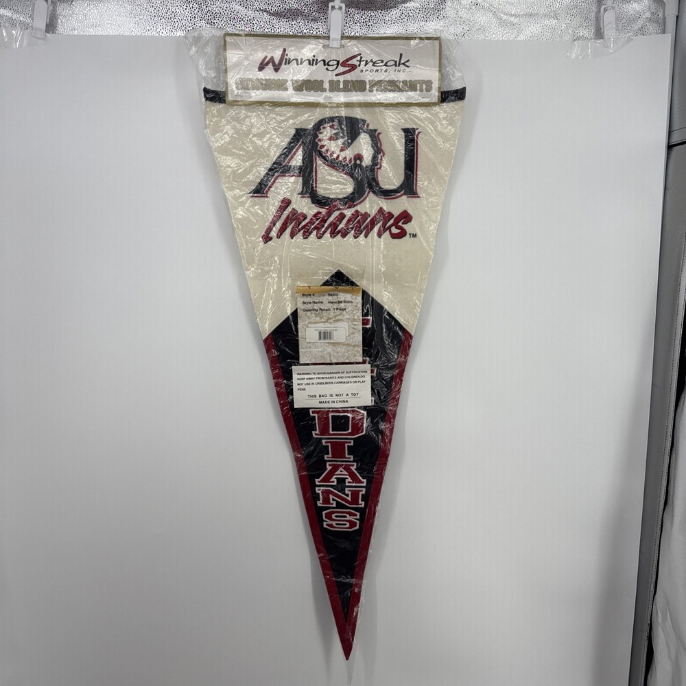 Vintage ASU Indians Felt Pennant by Winning Streak Sports Genuine Wool Blend New
