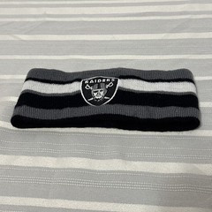 NFL Oakland Raiders Knit Head Band /Ear Warmer-Black, White And Gray Color