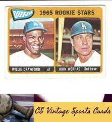 1965 Topps #453 Dodgers 1965 Rookie Stars (Willie Crawford / John Werhas)