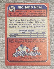 Richard Neal 1973 Topps Jets #443 *F7*