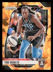 Tina Charles 2024 Panini Prizm WNBA #36 Ice Orange Prizms Atlanta Dream
