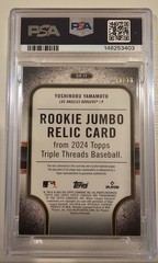 Yoshinobu Yamamoto /18 Rookie Jumbo Relic 2024 Topps Triple Threads Large Patch