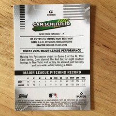 2026 Topps Finest Cam Schlittler Rookie Card New York Yankees #89