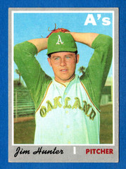 1970 TOPPS #565 JIM CATFISH HUNTER OAKLAND A&rsquo;S ATHLETICS CARD — VG / EX