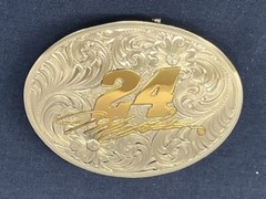 #24 Jeff Gordon – Nickel Silver & Gold – Belt Buckle for 1-1/2&Prime; Wide Belt NASCAR
