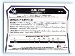 2026 Bowman #BP-146 Matt Klein Prospects Green #/99