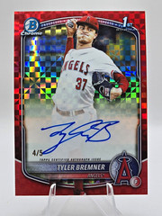 Topps 2025 Bowman Draft Tyler Bremner 1st Bowman Auto CPA-TB Red 4/5 Angels