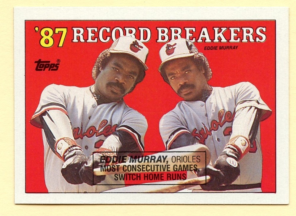 1988 Topps Eddie Murray &rsquo;87 Record Breakers black box ERROR card #4 Orioles HOF