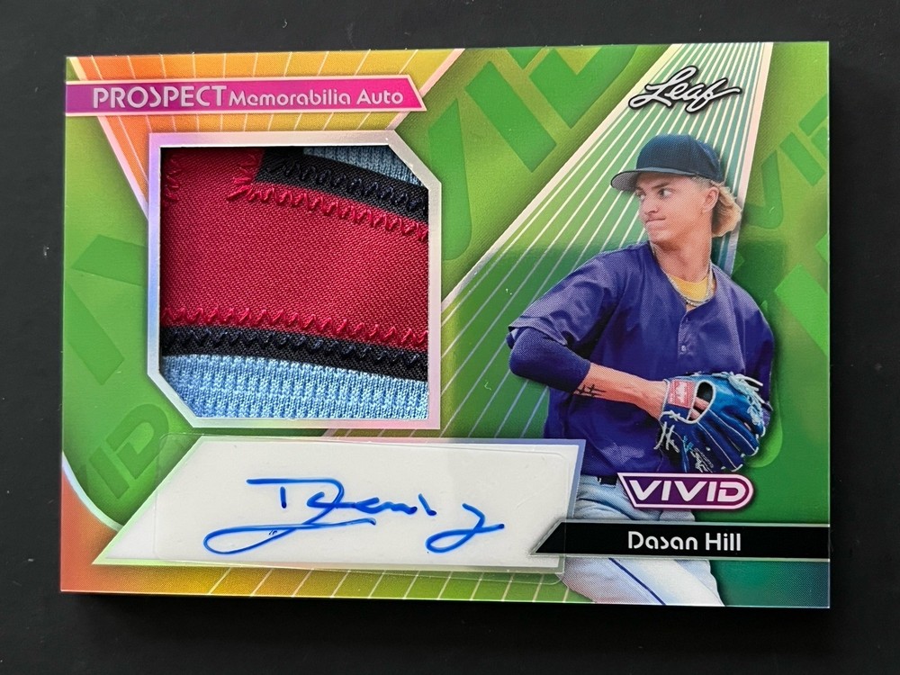 2026 Leaf Vivid Dasan Hill Auto /25 Prospect Memorabilia Patch