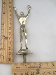 4 3/4&Prime; Tall Silver or Gold Plastic Male With Wreath Award Trophy Topper.