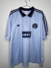 Oasis Live adidas Originals Jacquard Soccer Jersey Clear Sky Blue Mens XL #25