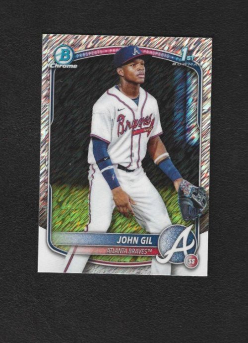 2025 Bowman Chrome John Gil Shimmer Refractor BDC-172 – Atlanta Braves