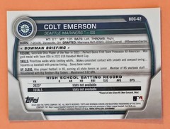 Colt Emerson 2023 Bowman Chrome Draft 1st Prospect Card #BDC-42