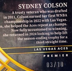 🏀2024 WNBA Panini Select Gold Cracked Ice SYDNEY COLSON SSP 3/10 Aces Protector