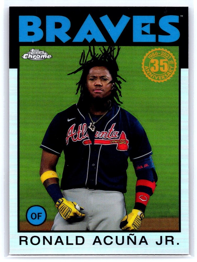 2021 Topps Chrome 86 Throwback Refractor #86BC-3 Ronald Acuña Jr. Atlanta Braves