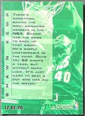 Shawn Kemp 1996-97 Fleer Metal Maximum Metal #12 SP Insert Supersonics 1:180