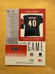 2001 Certified Fabric Of The Game Gale Sayers Legendary Material Jersey BEARS