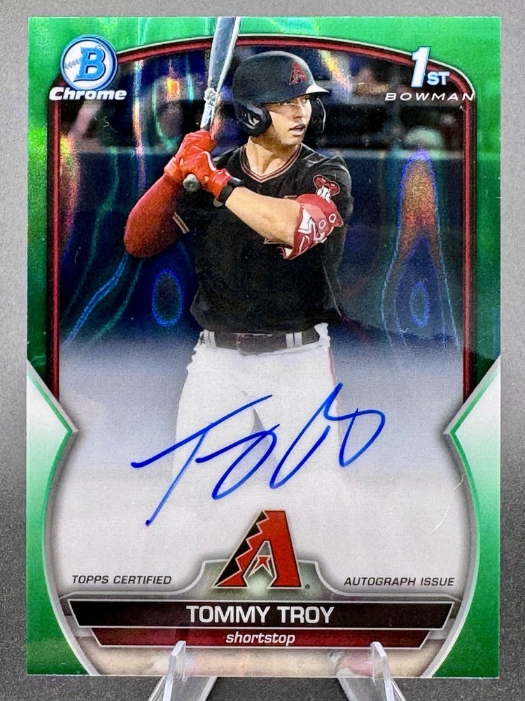 2023 Bowman Draft TOMMY TROY 1st Auto Lava Green Refractor /99 Diamondbacks