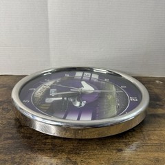 WinCraft Chrome Clock NFL Minnesota Vikings Tested Working Purple Fashion 12 ”