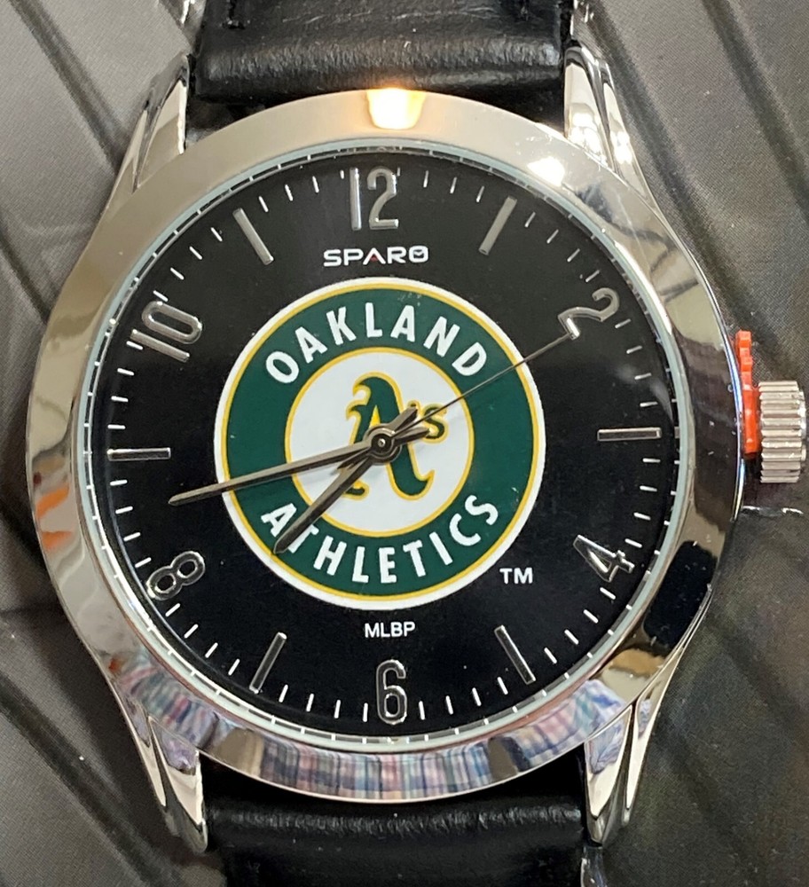 New Oakland Athletics Sparo Classic Style Men&rsquo;s Sports Watch Black Leather Band