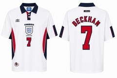 umbro england national team david beckham #7 soccer jersey white red navy M