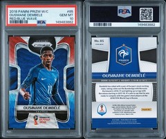 2018 Panini World Cup Prizm Red White Blue Prizm #85 Ousmane Dembele (RC) PSA 10