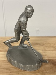 1980 Lake Placid Winter Olympics Ice Hockey Pewter Statue Philip Kraczkowski