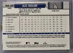 2026 Topps Chrome Alex Freeland RC Yellow Refractor Auto /275 DODGERS