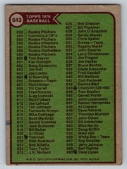 1976 Topps #643 Checklist: 529-660 Marked