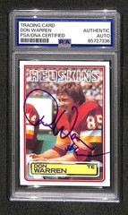 Signed Don Warren 1983 Topps #200 Card Redskins Original HOGS autograph Auto PSA