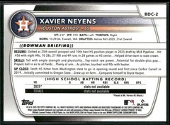 2025 Bowman Draft Chrome Mojo – 1st Bowman – Xavier Neyens #BDC-2 – Astros
