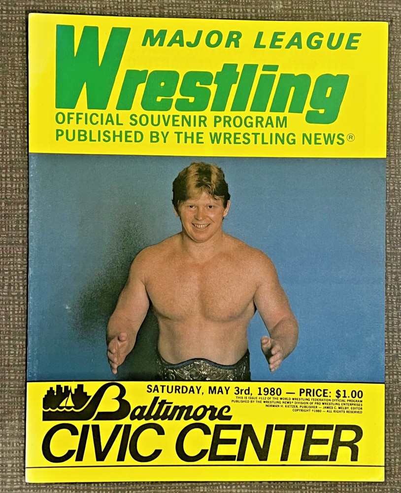 Major League Wrestling WWF Program Bob Backlund v Ken Patera 4/3/1980