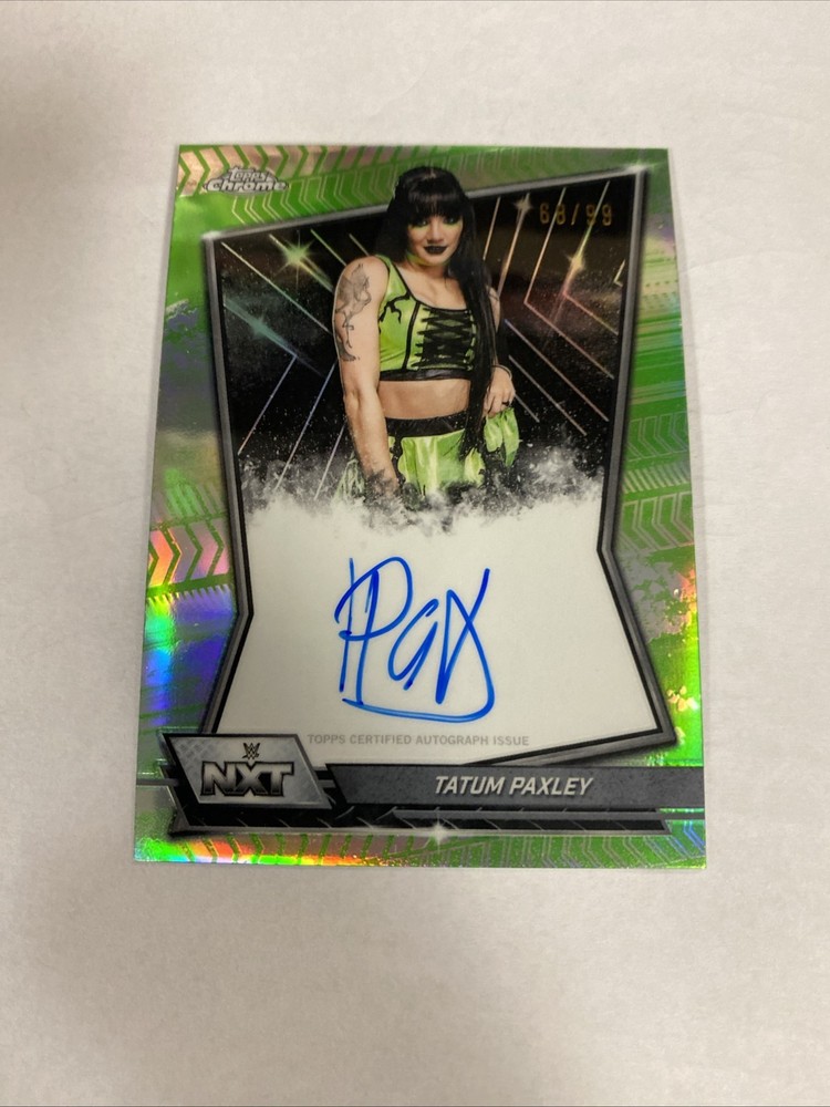 2026 Topps Chrome WWE Tatum Paxley Autograph 68/99 Green Refractor NXT