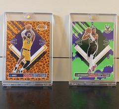 Panini 2023-24 NBA Hoops Tribute LeBron James #282 & Giannis #288 2-Card Lot