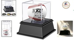 UV Protected Acrylic Baseball Display Case with Elegant Black Base, 4.3&Prime; Height