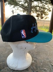 Vintage Charlotte Hornets Hat Wool Script Black Blue Sports Specialties Snapback