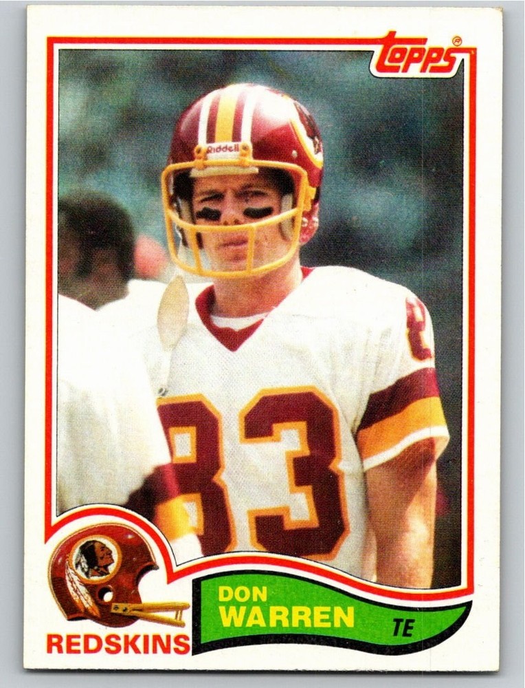 1982 Topps #523 Don Warren Washington Redskins Free Shipping!