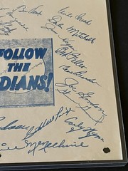 1949 Sportograph- Cleveland Indians- facs. auto sheet- vintage- Satchel Paige ++